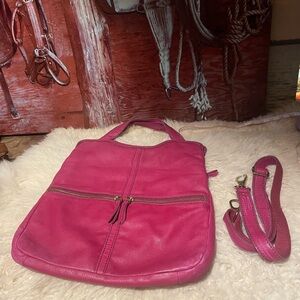 Fossil Explorer pink leather bag